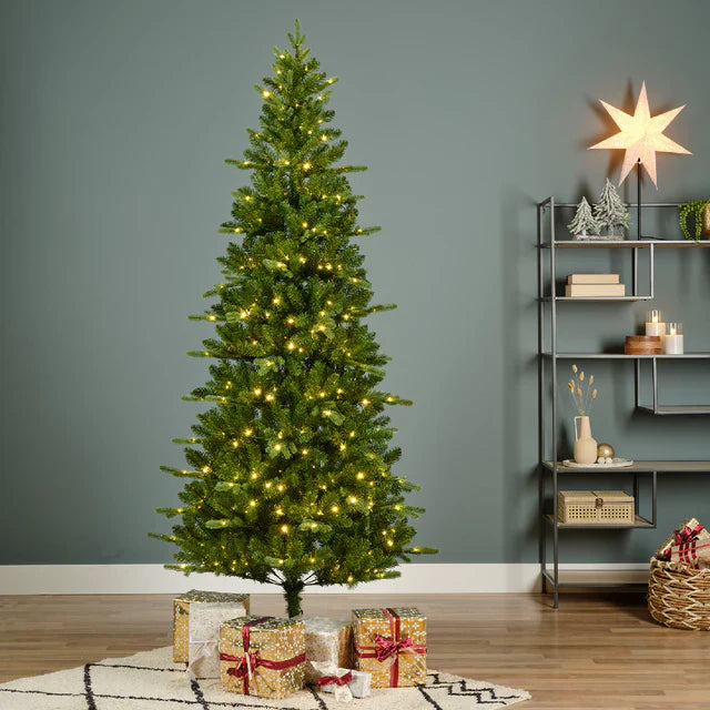 Árvore de Natal Nevada 180/210m - com Luzes LED Quentes e Multicoloridas