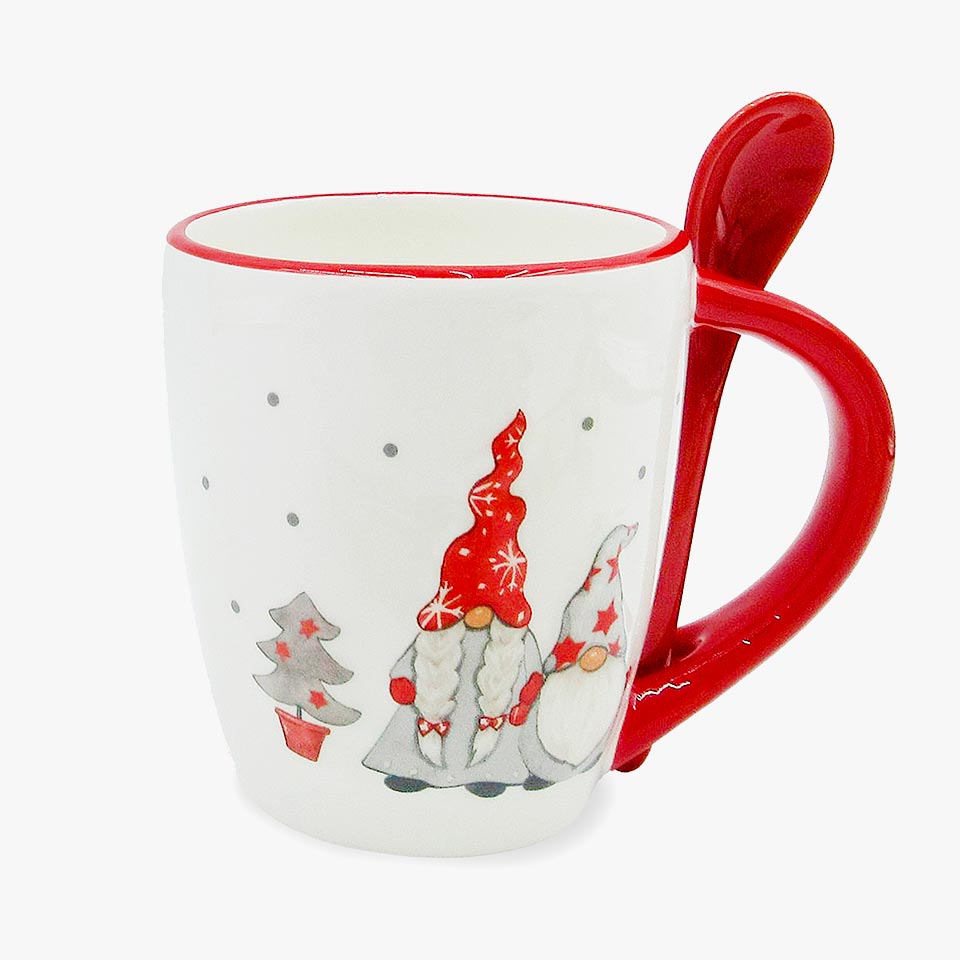 Conjunto de talheres Nordic Santa, pratos cerâmicos ocidentais Prato de lanche Presente de Natal criativo Copo de chaleira de chá em casa Frasco selado