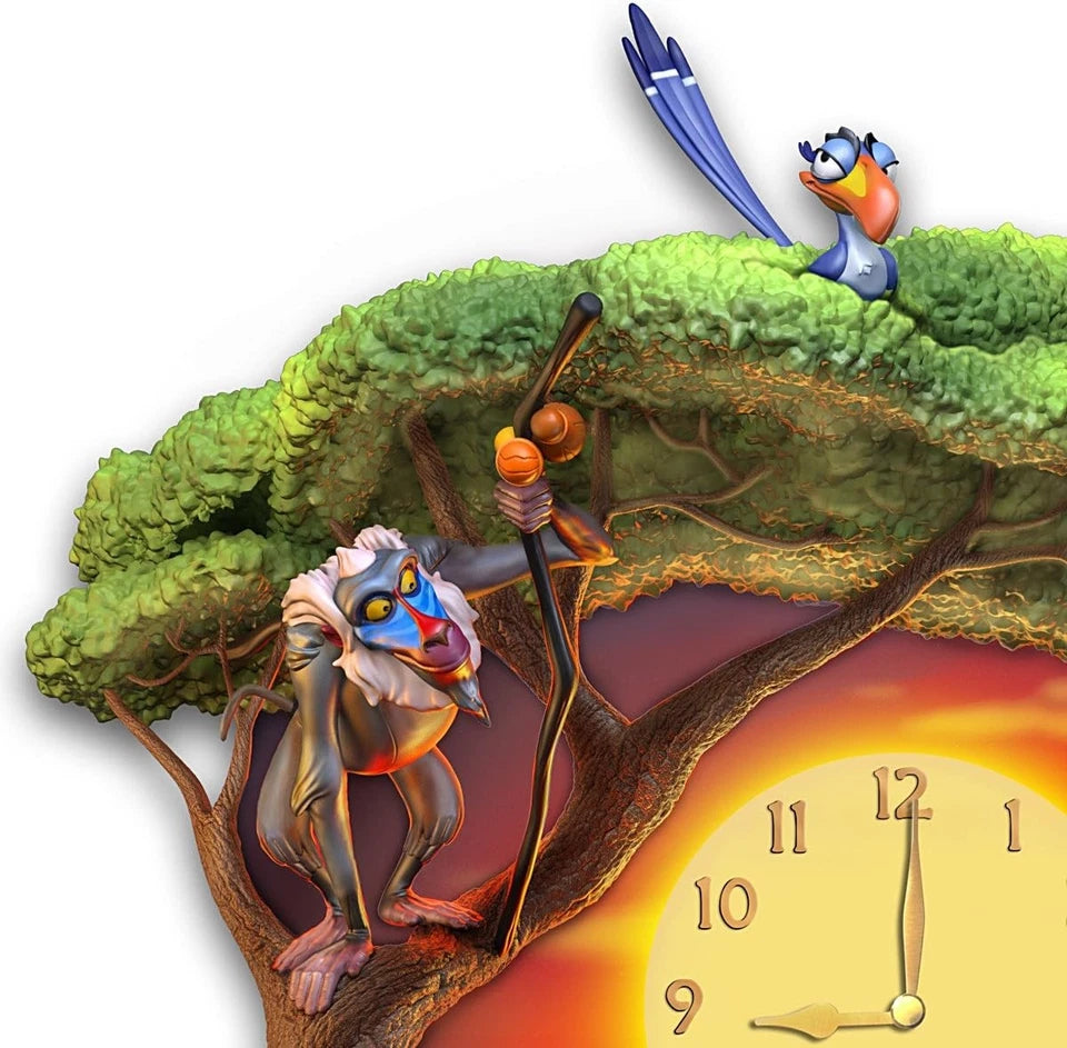 Relógio de parede Disney Rei Leão Hakuna Matata com música e luz facial