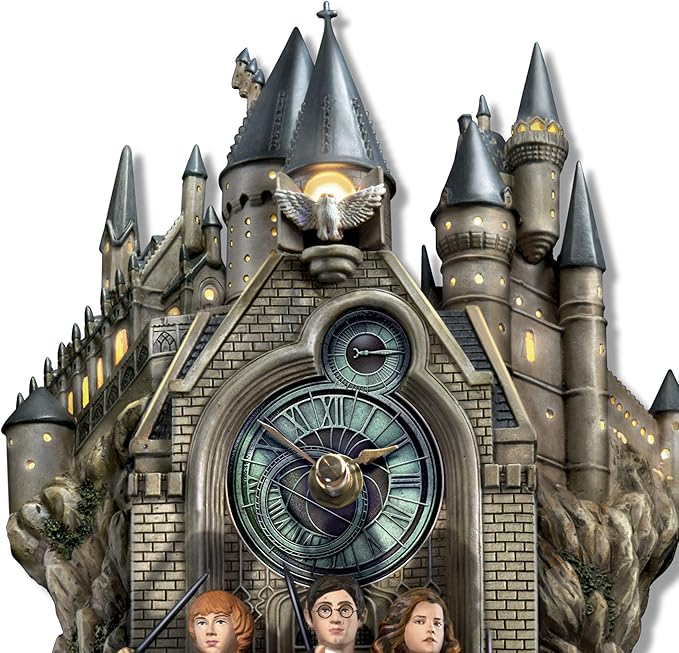 Relógio de parede Harry Potter Hogwarts com luzes, música e movimento
