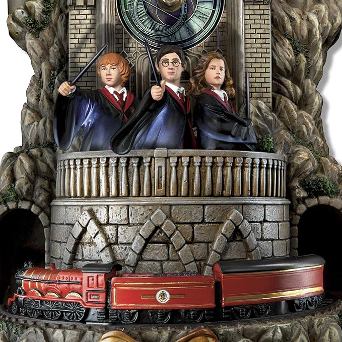 Relógio de parede Harry Potter Hogwarts com luzes, música e movimento