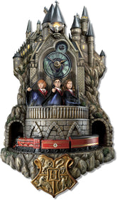 Relógio de parede Harry Potter Hogwarts com luzes, música e movimento