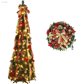 Árvore de Natal monta fácil Retrátil com Micro LED embutidos – 1,2m / 1,5m / 2,0m