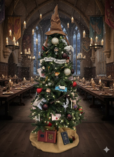 Árvore de Natal Temática HP – Completa com Decorações Mágicas