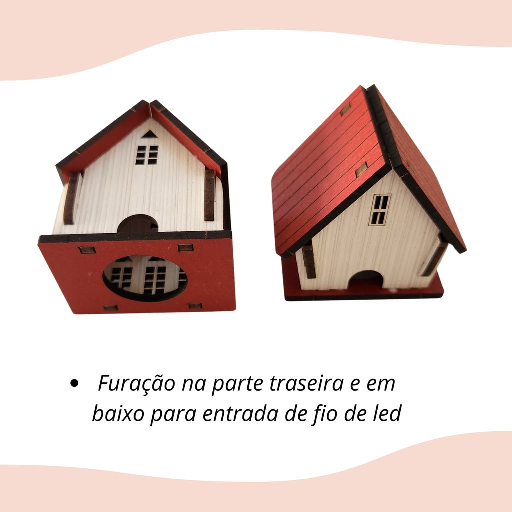 Vila Natalina completa com Igrejinha e Casinhas Enfeites