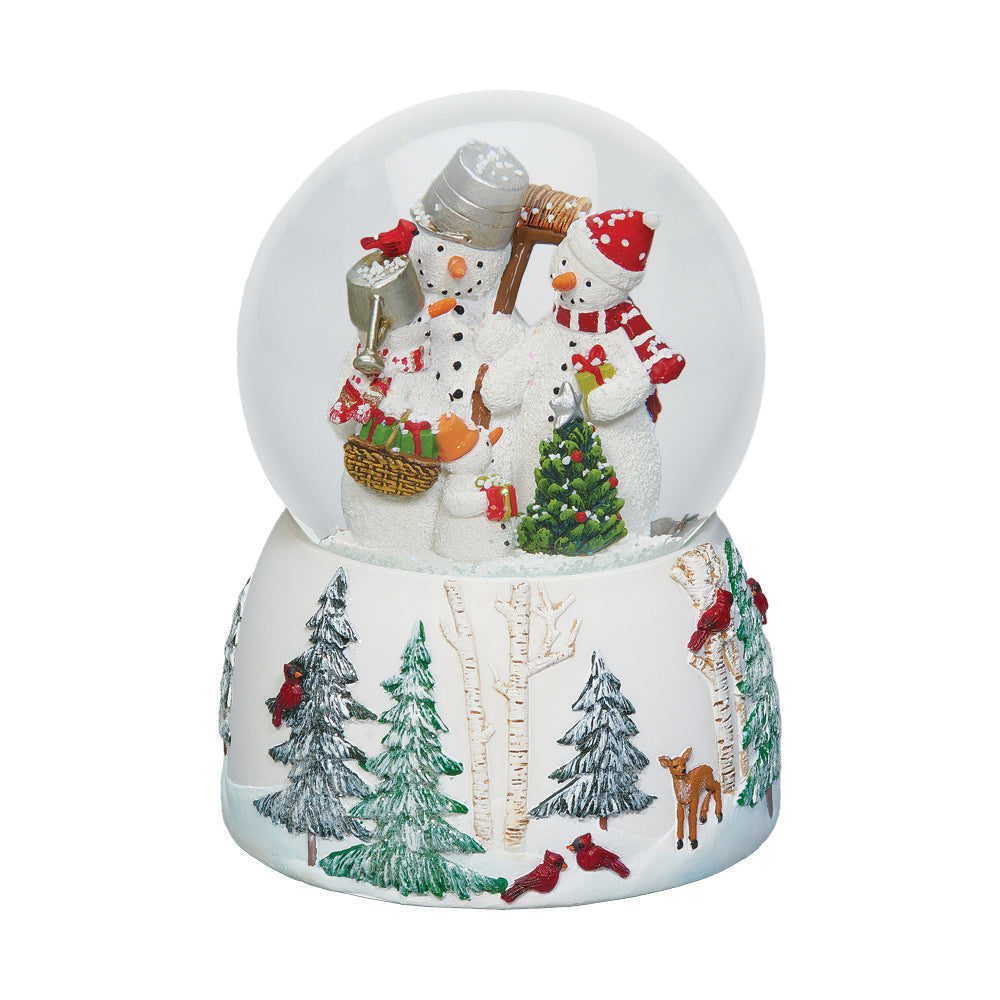 Família de bonecos de neve Bonecos de neve Globo de neve