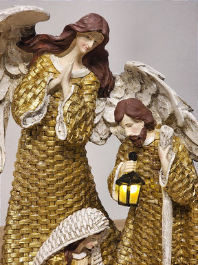 SAGRADA FAMÍLIA DOURADO EM RESINA COM LED